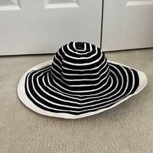 Kathy Jeanne Black and White Stripe Hat
